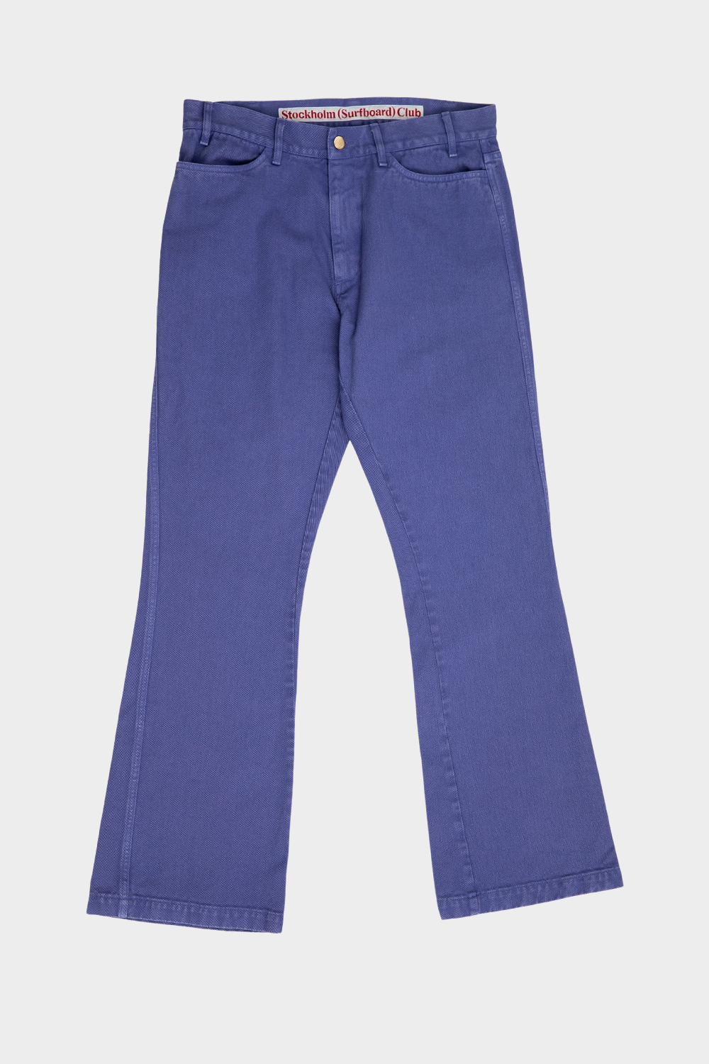 Flared cotton twill trouser_Blue
