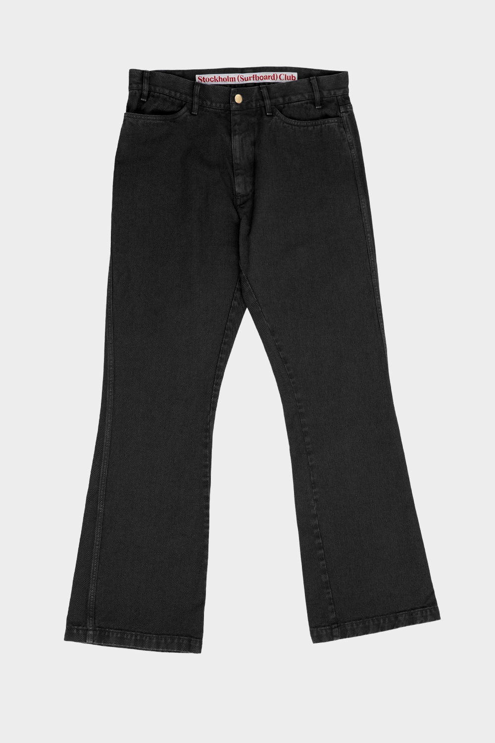 Flared cotton twill trouser_Black